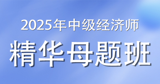 2025年中级经济师《金融》精华母题班